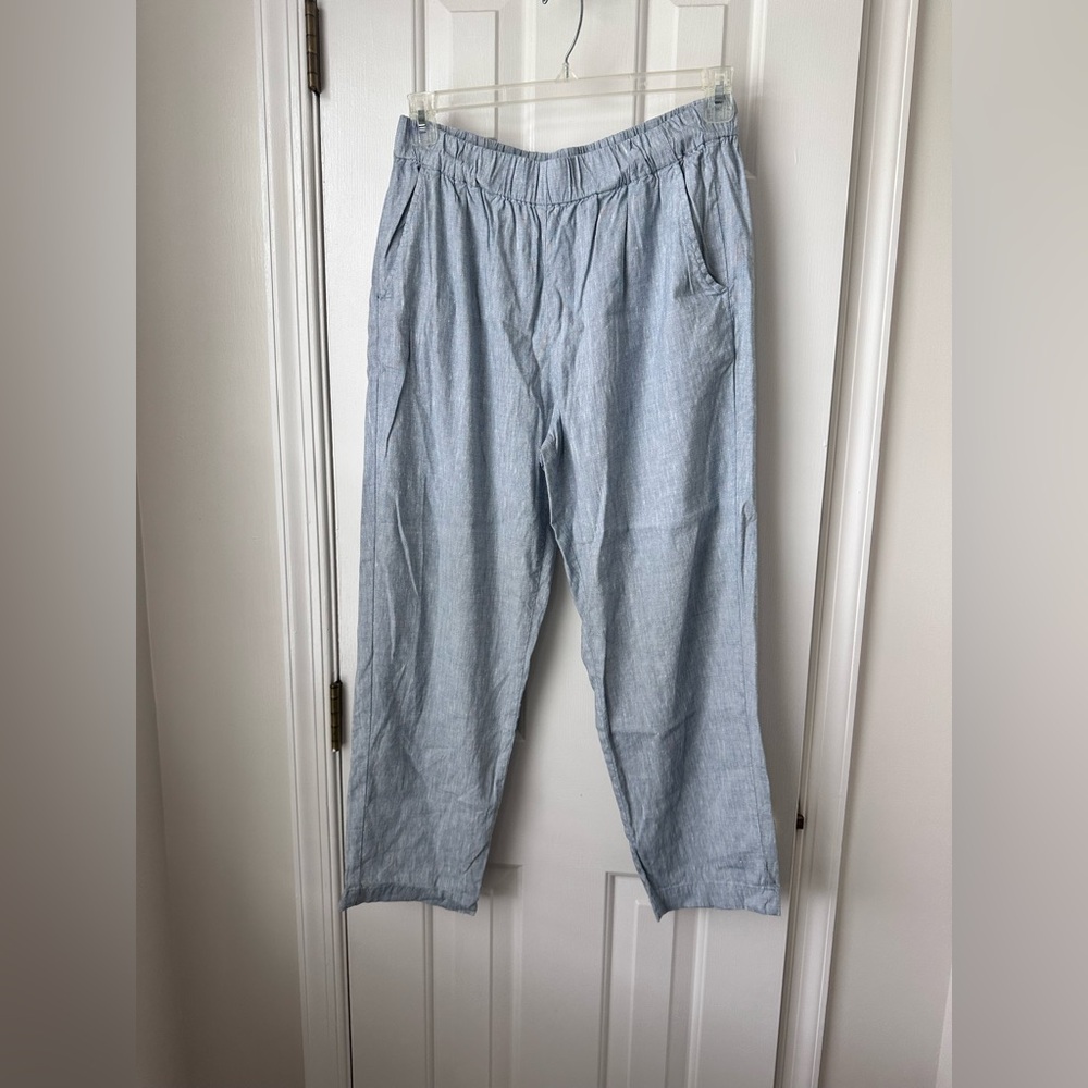 Lou & Grey Crosshatch Softstretch Linen Pants Size M
